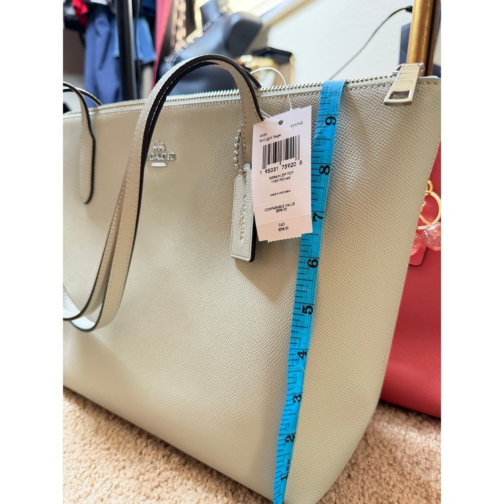 Coach X-Grain Zip Tote Light Sage Green New With Tags $298 Retail